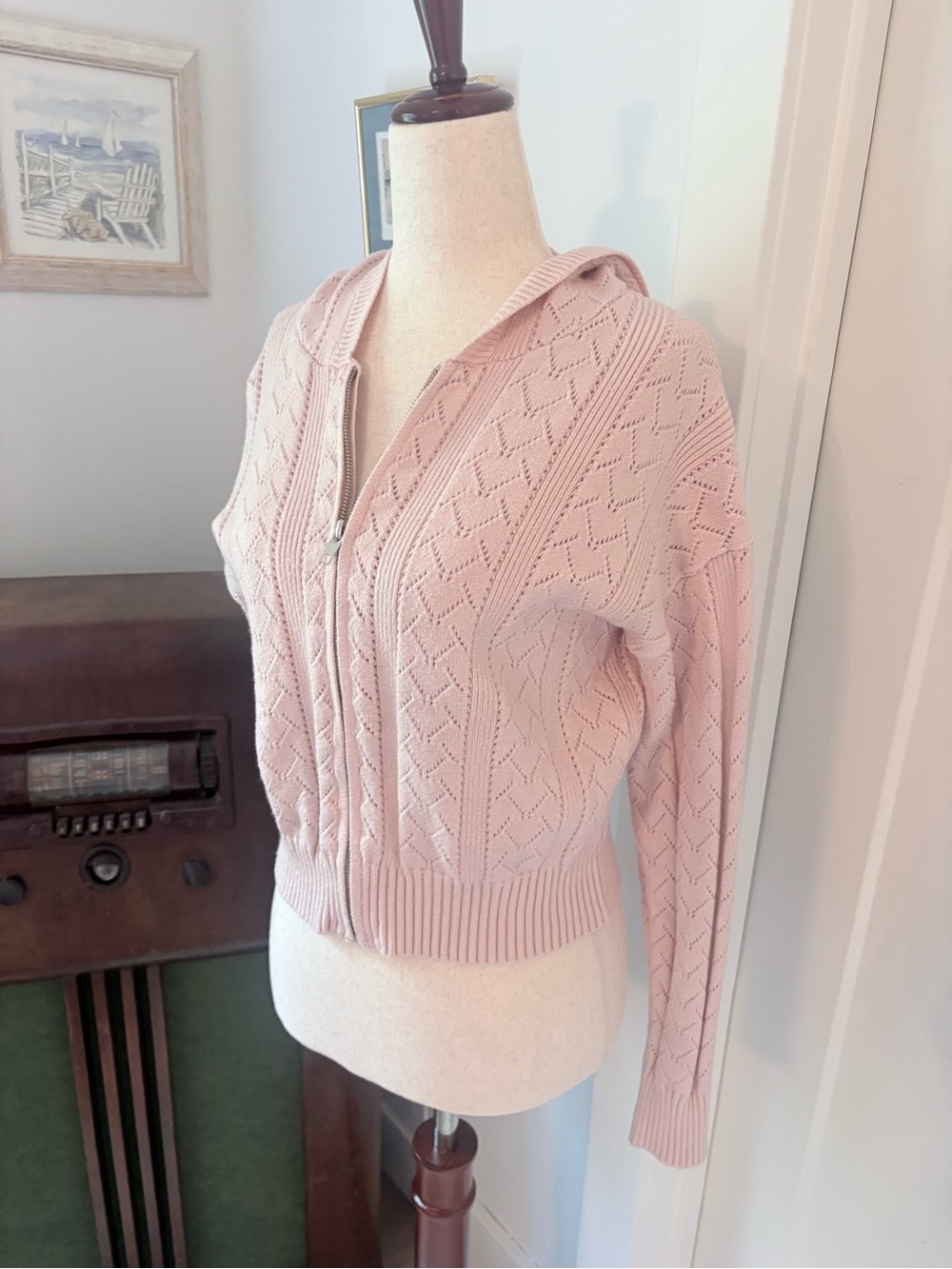 🎀 light pink y2k zip-up 🎀